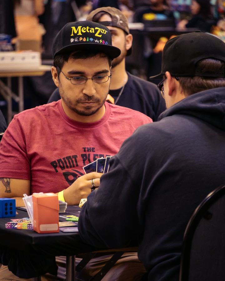 A player in a MetaZoo cap mid-match