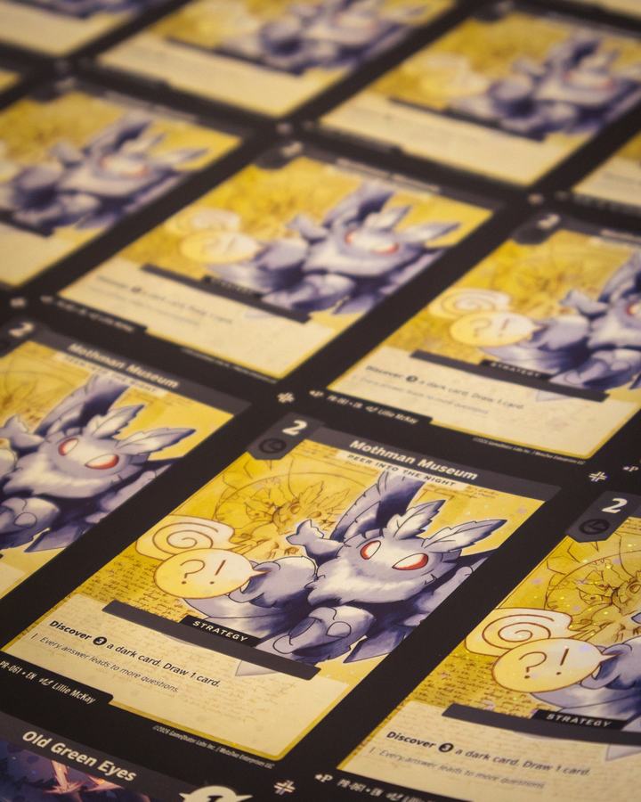 Rows of Old Green Eyes cards