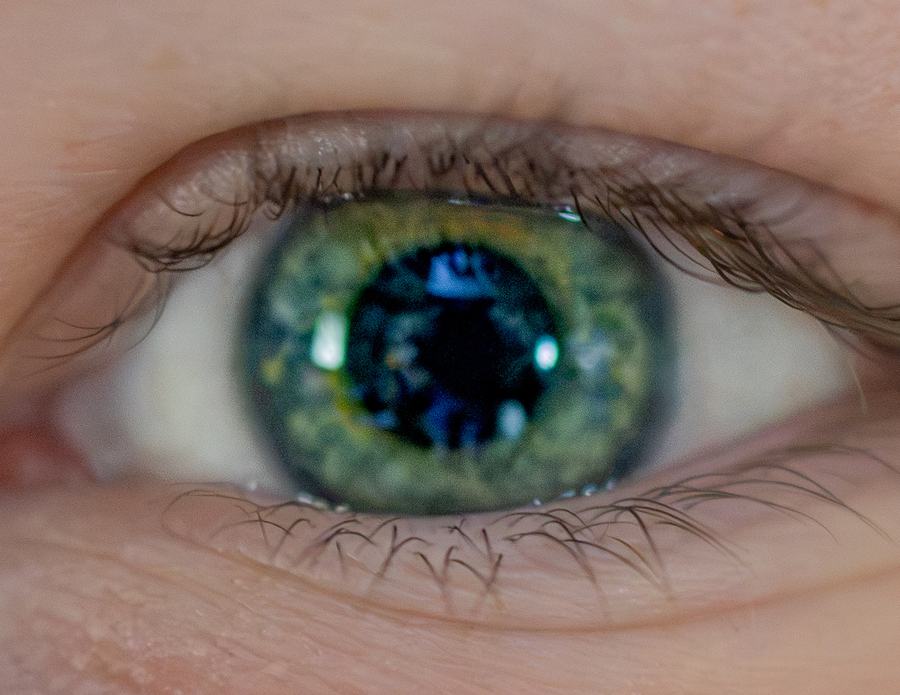 A close study of a green-blue eye